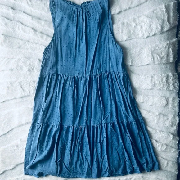 Lucky Brand Blue Tiered Sundress Sleeveless Midi - Picture 3 of 5